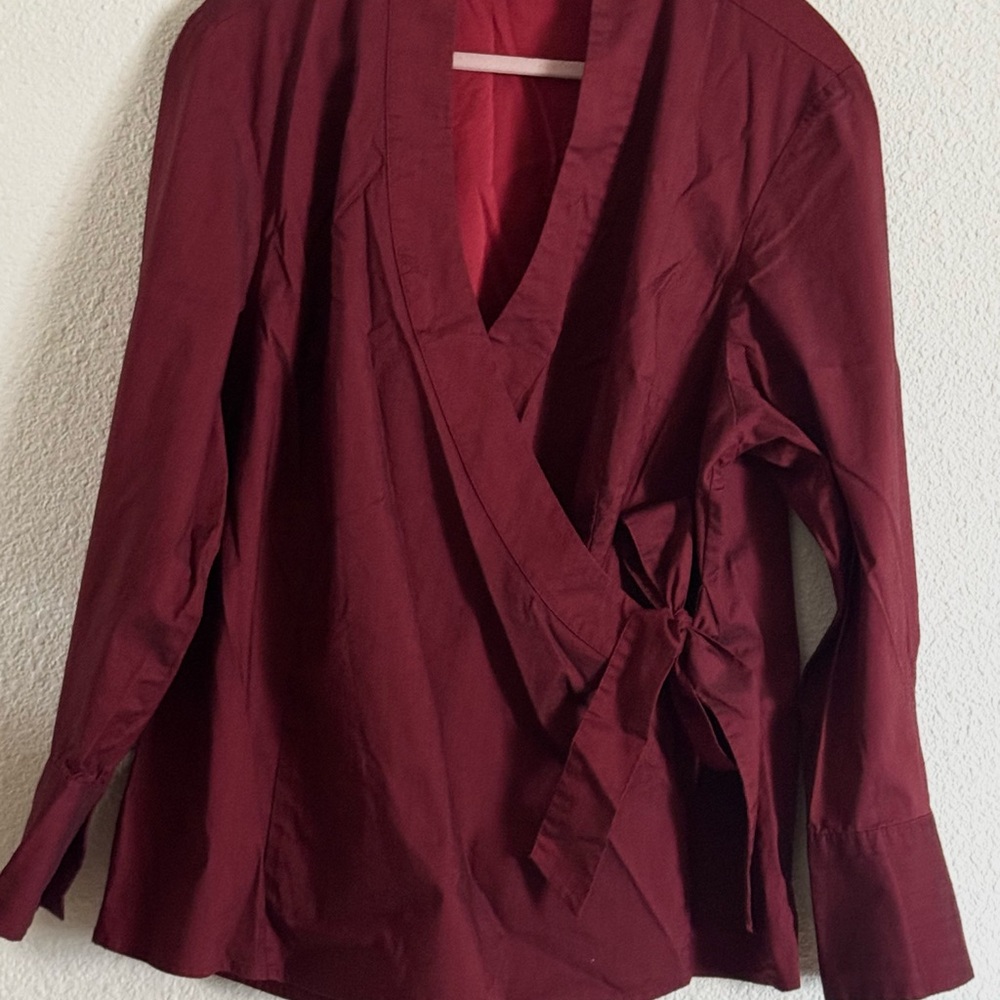 Lane Bryant Burgundy Wrap Blouse
